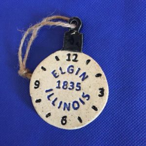 Elgin, IL Clay Clock ornament