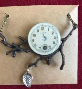 Elgin Watch branch and leaf Necklace