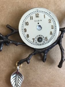 Elgin Watch branch and leaf Necklace
