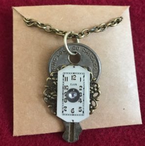 Elgin watch Necklace with key