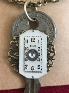 Elgin watch Necklace with key