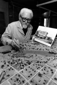 Elmer Gylleck creating diorama