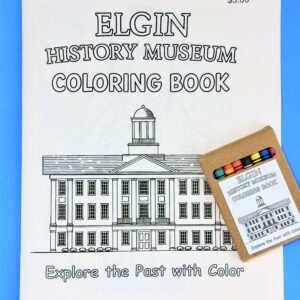 Book, Elgin History Coloring Book and Crayons