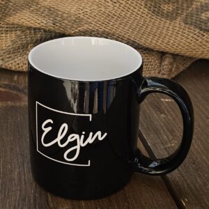 Mug - Elgin in Script - colors with white interior